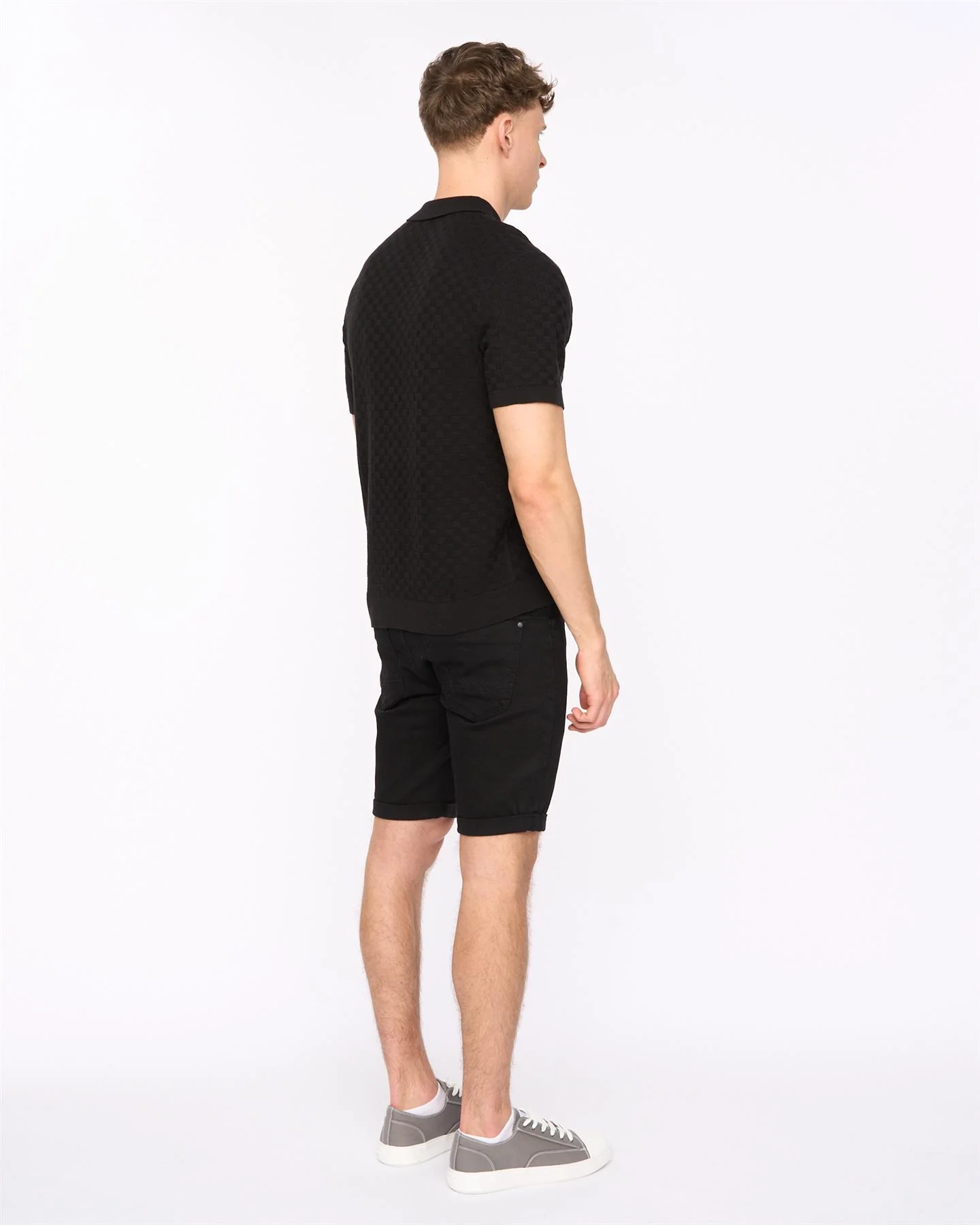Danvers Zip Knit Polo Black - Image 3