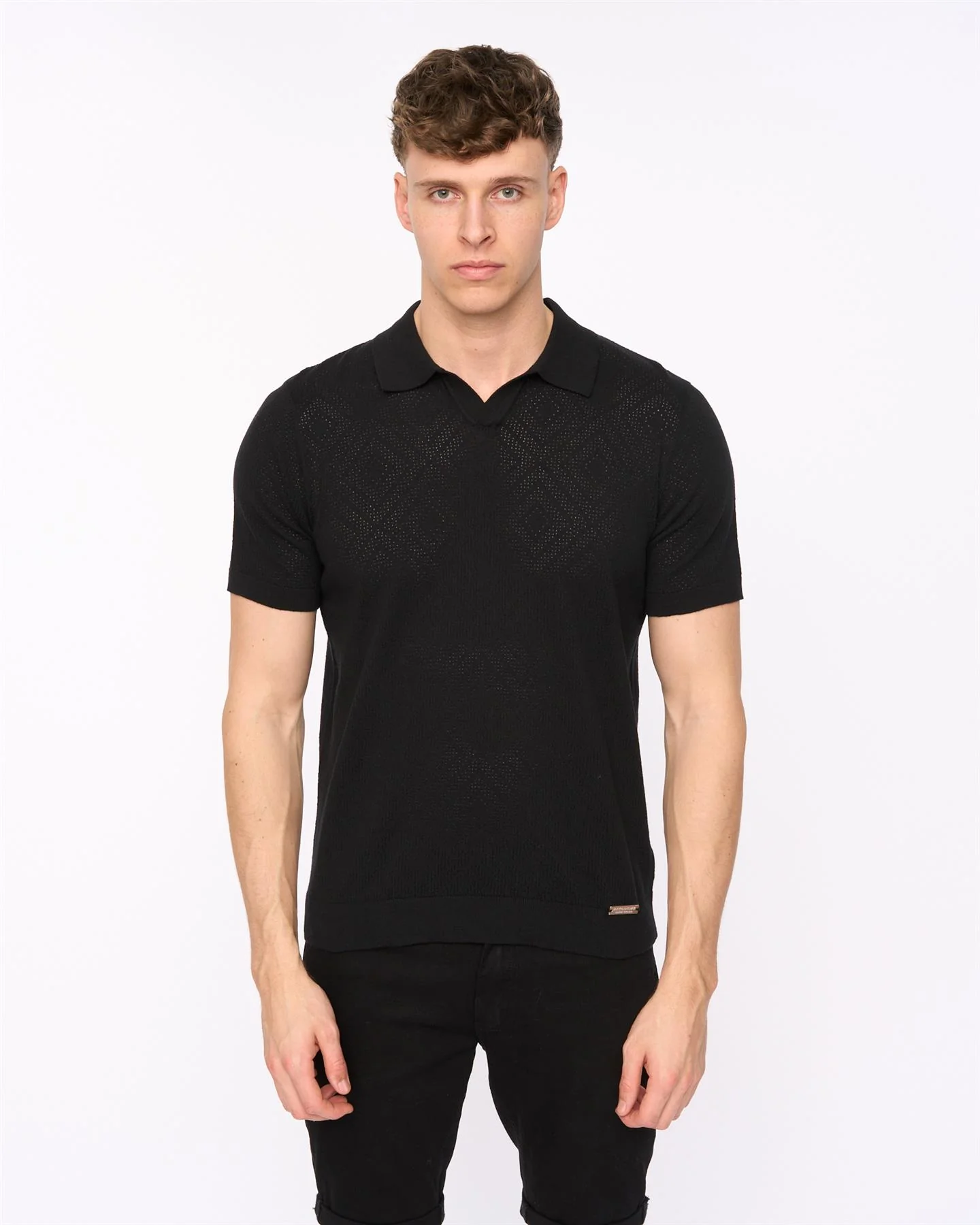 Dedham Knit Polo Black - Image 2