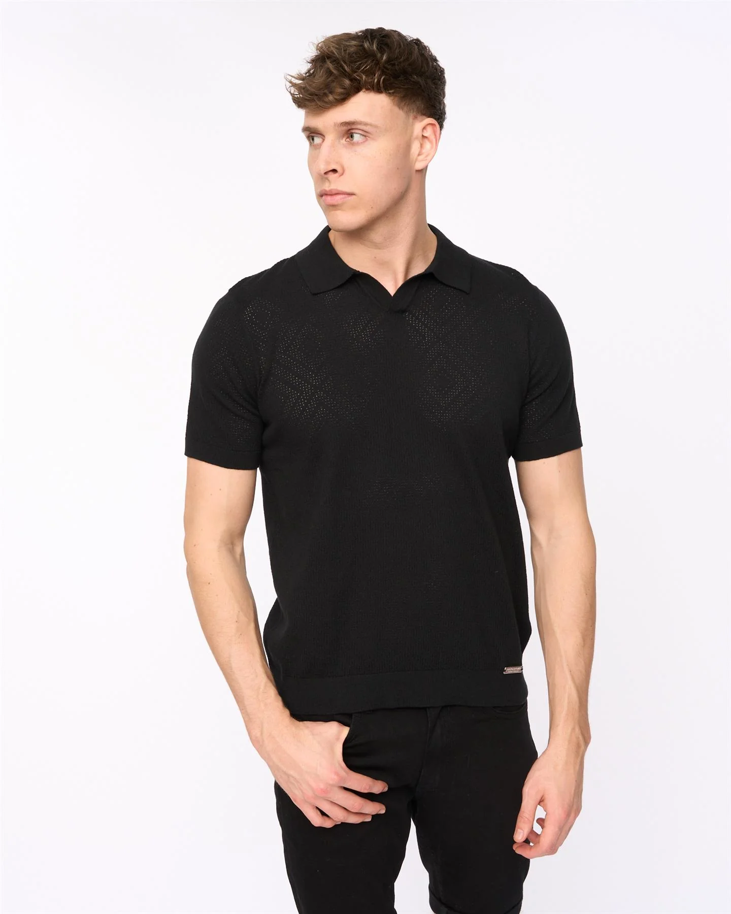Dedham Knit Polo Black - Image 6