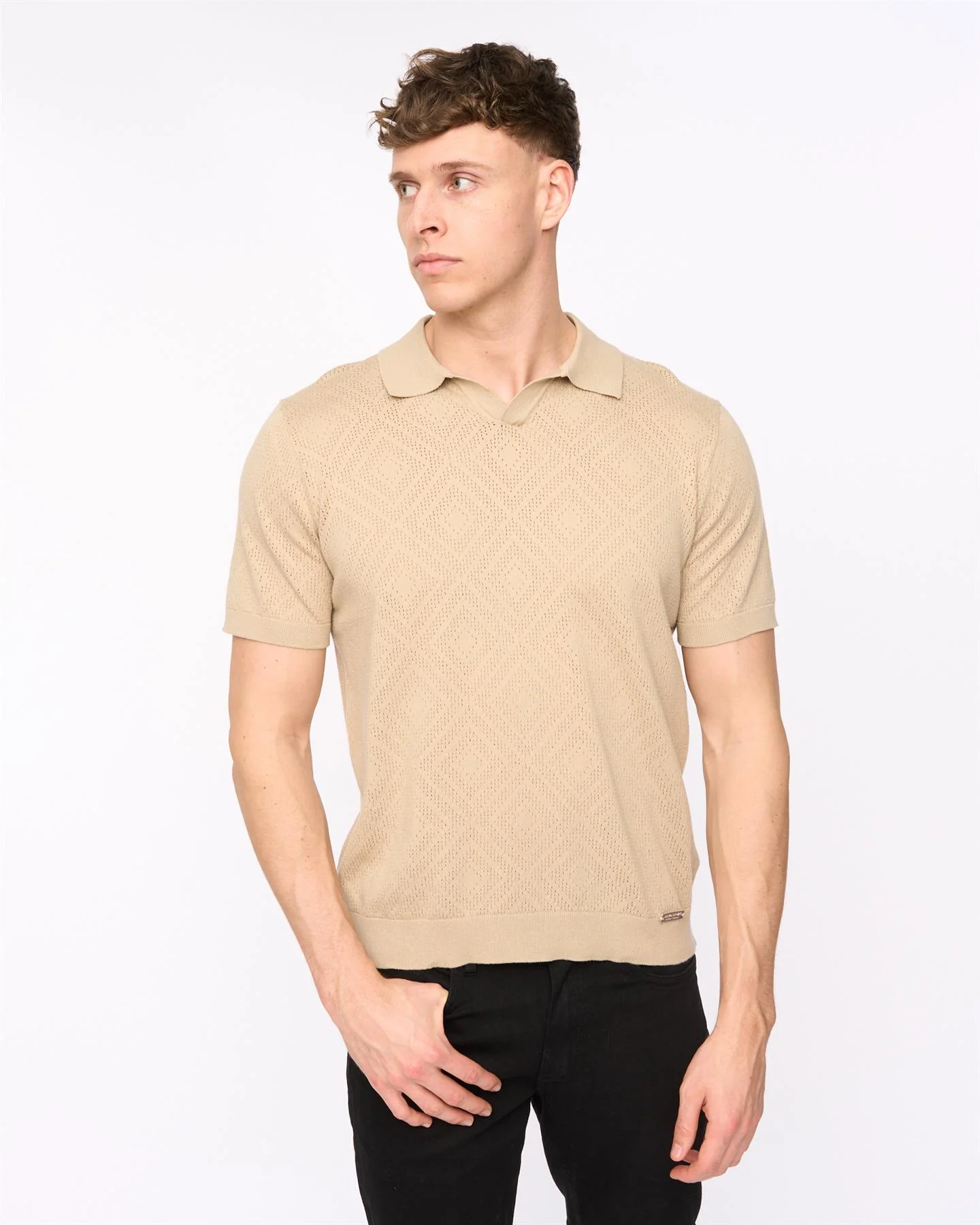 Dedham Knit Polo Stone - Image 2