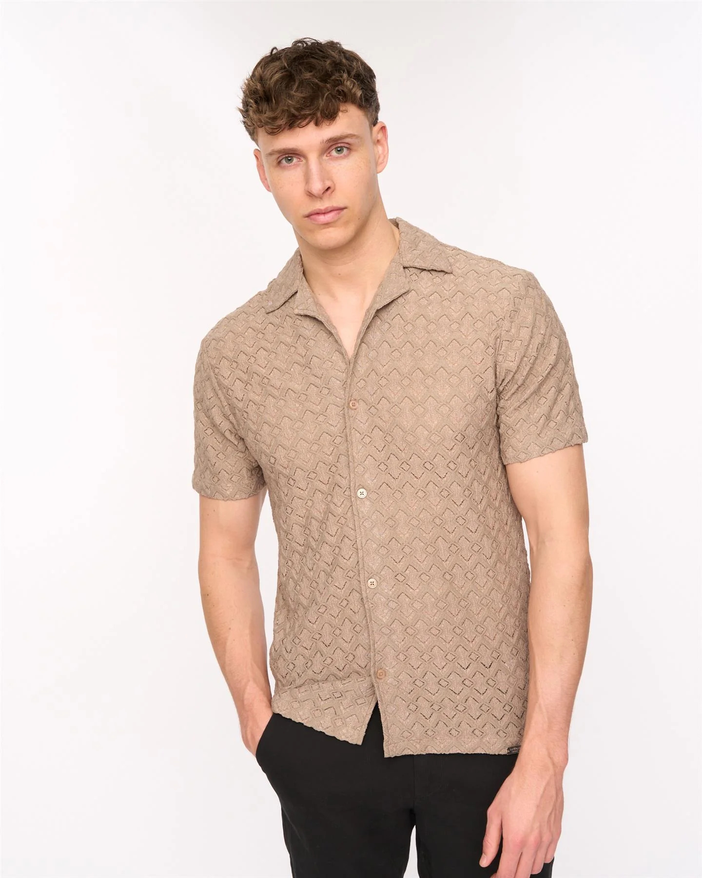 Foxborough Knit Shirt Taupe - Image 2