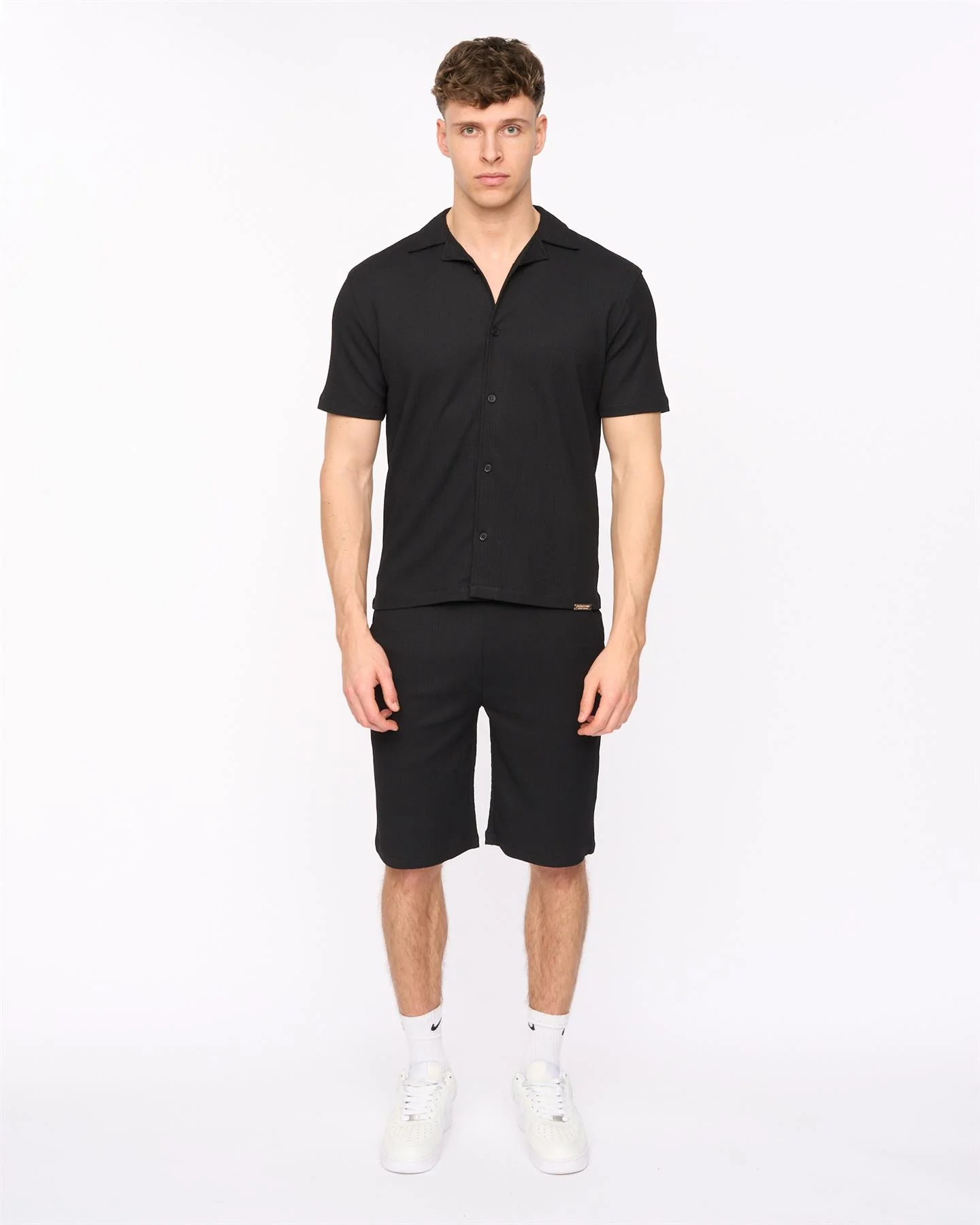 Hingham Shirt & Shorts Set Black