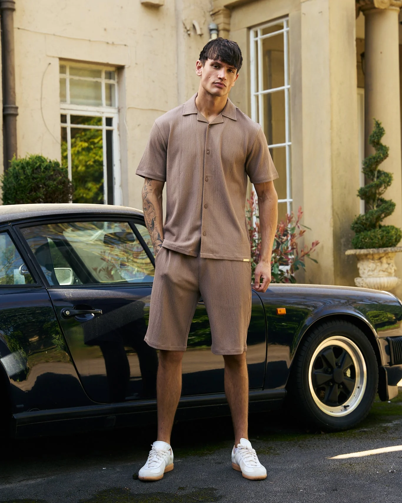 Hingham Shirt & Shorts Set Taupe