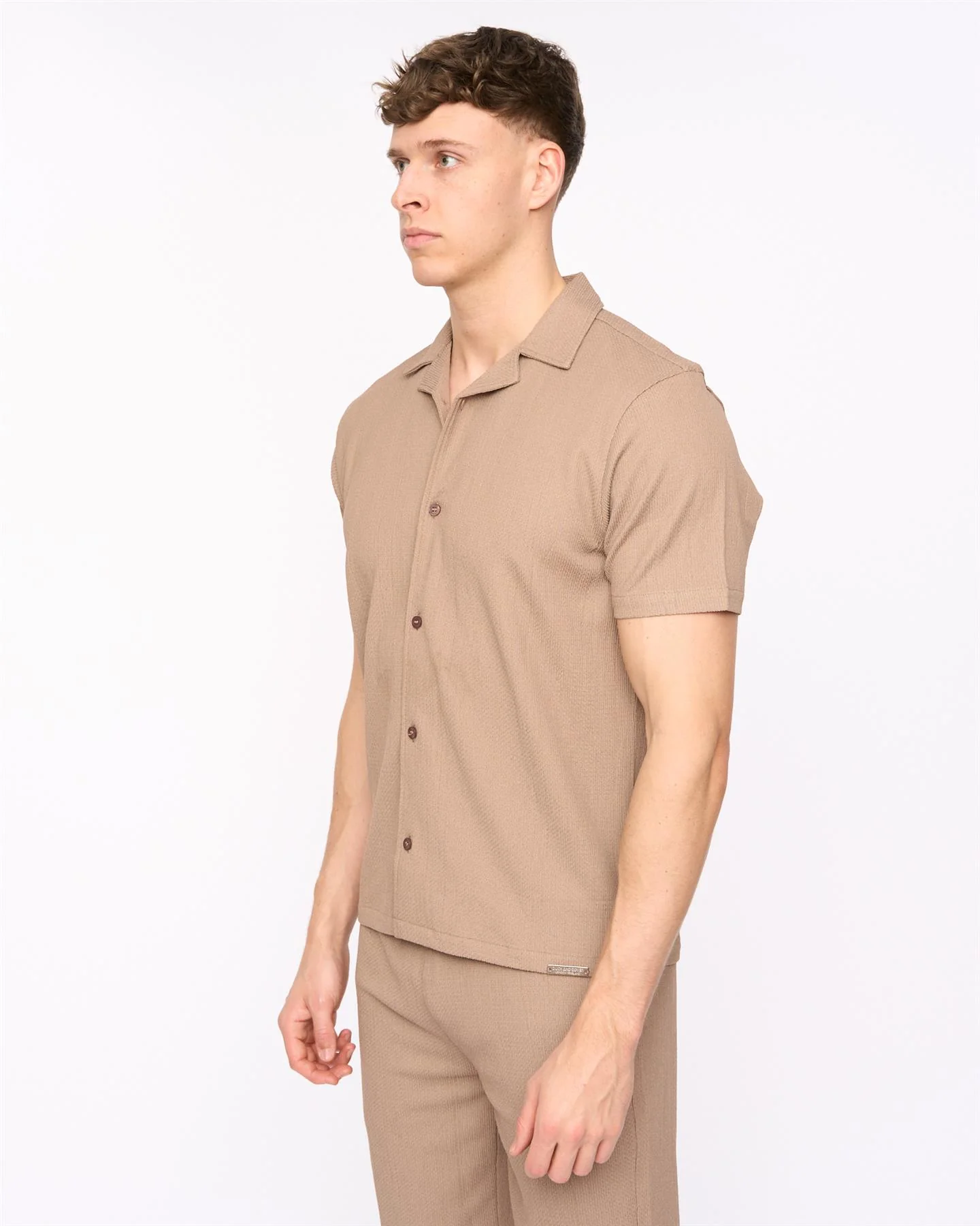 Hingham Shirt & Shorts Set Taupe - Image 5