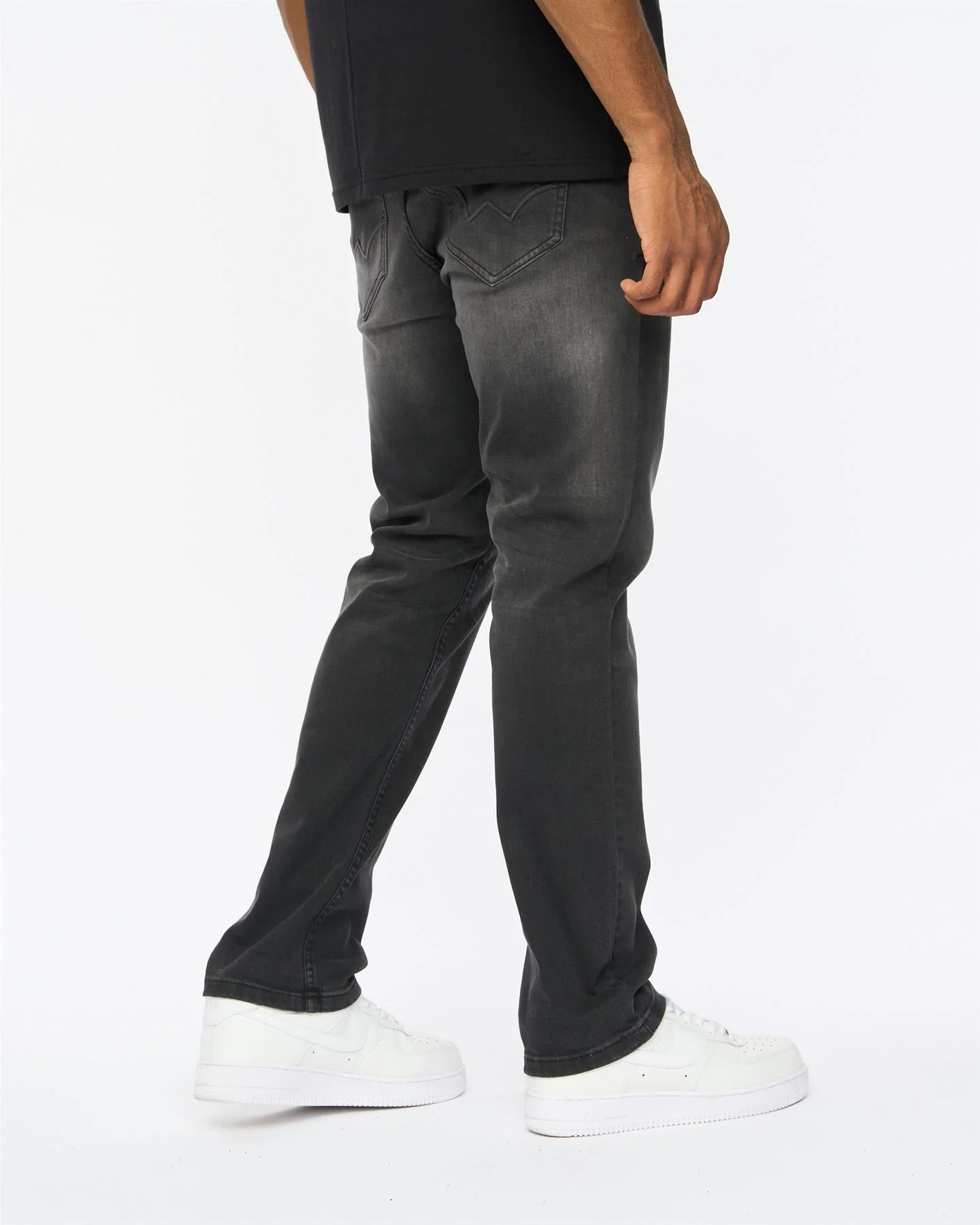 Janstar Straight Leg Jeans Black Wash - Image 4