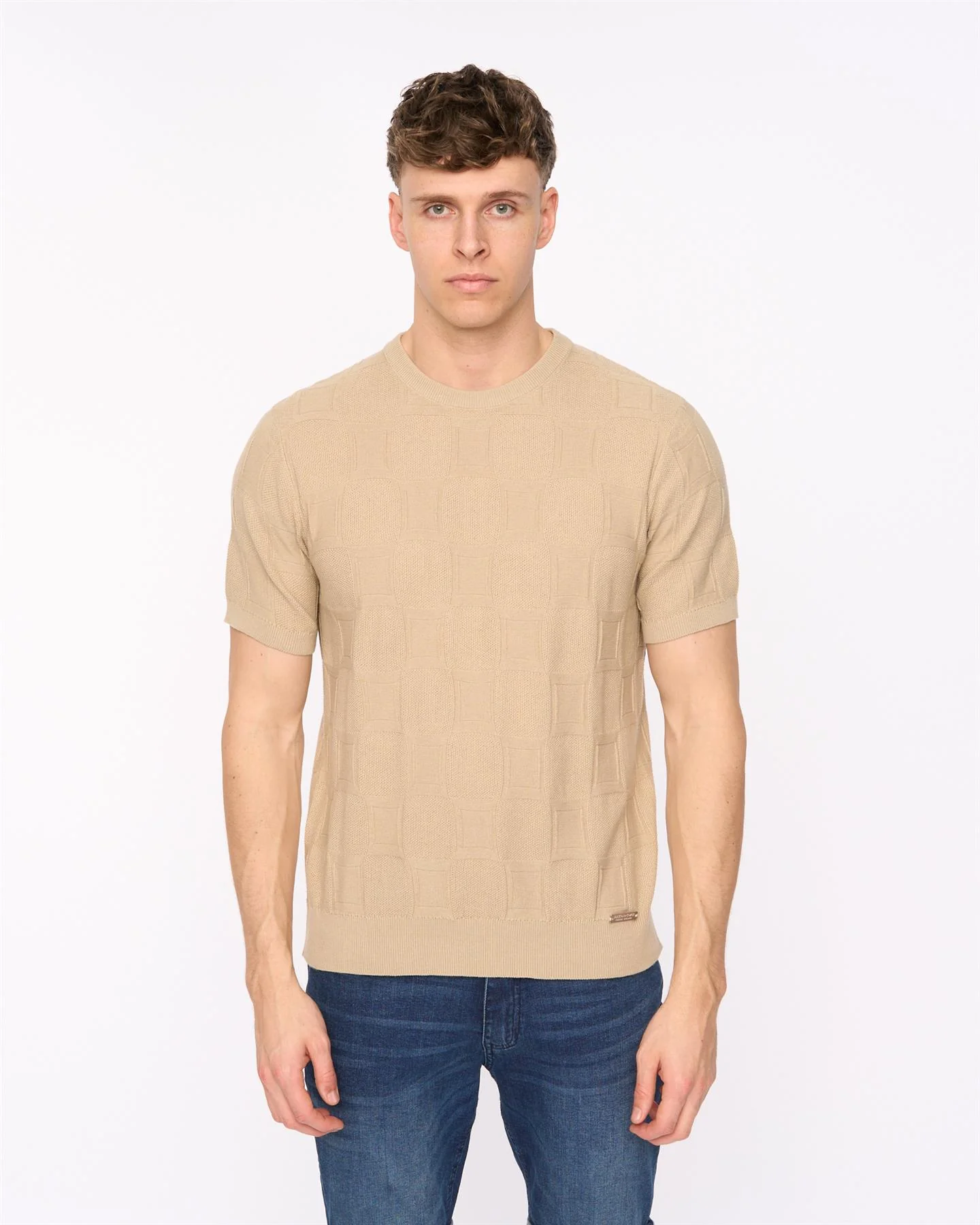 Littleton Knit T-Shirt Light Stone - Image 2