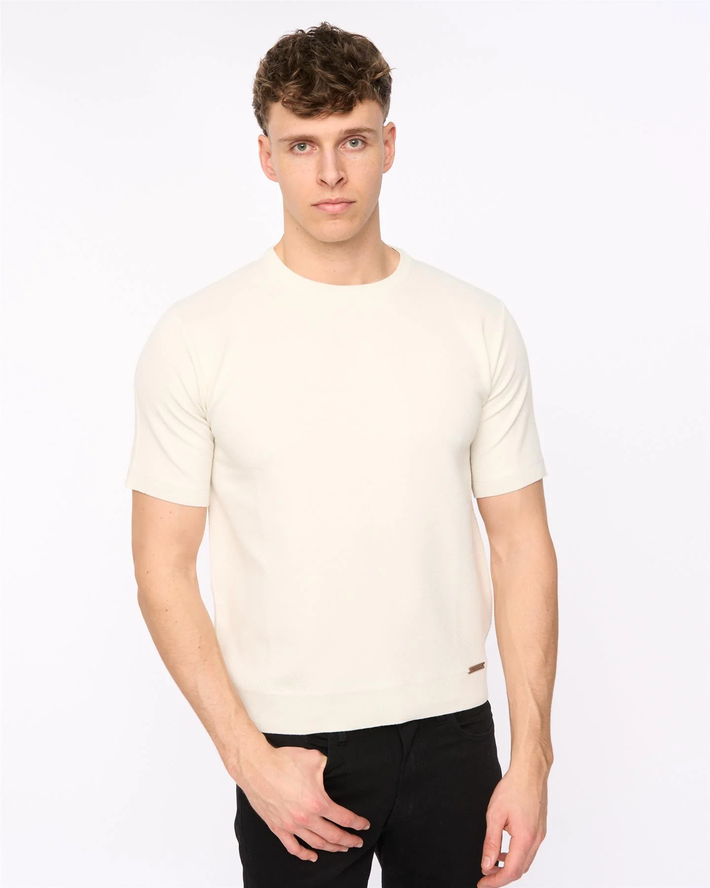 Marvela Knit T-Shirt Light Stone - Image 6