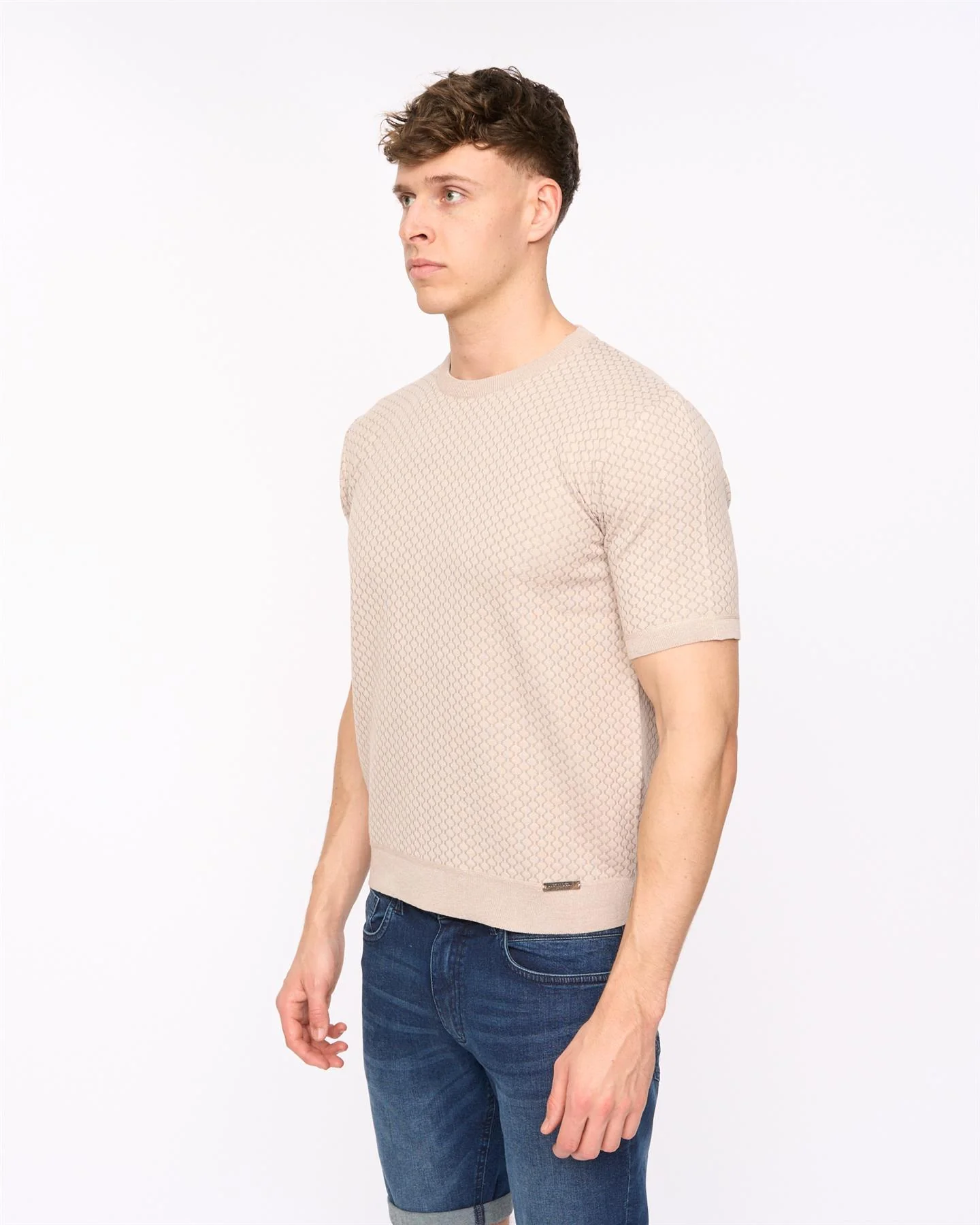 Mataso Knit T-Shirt Stone - Image 4