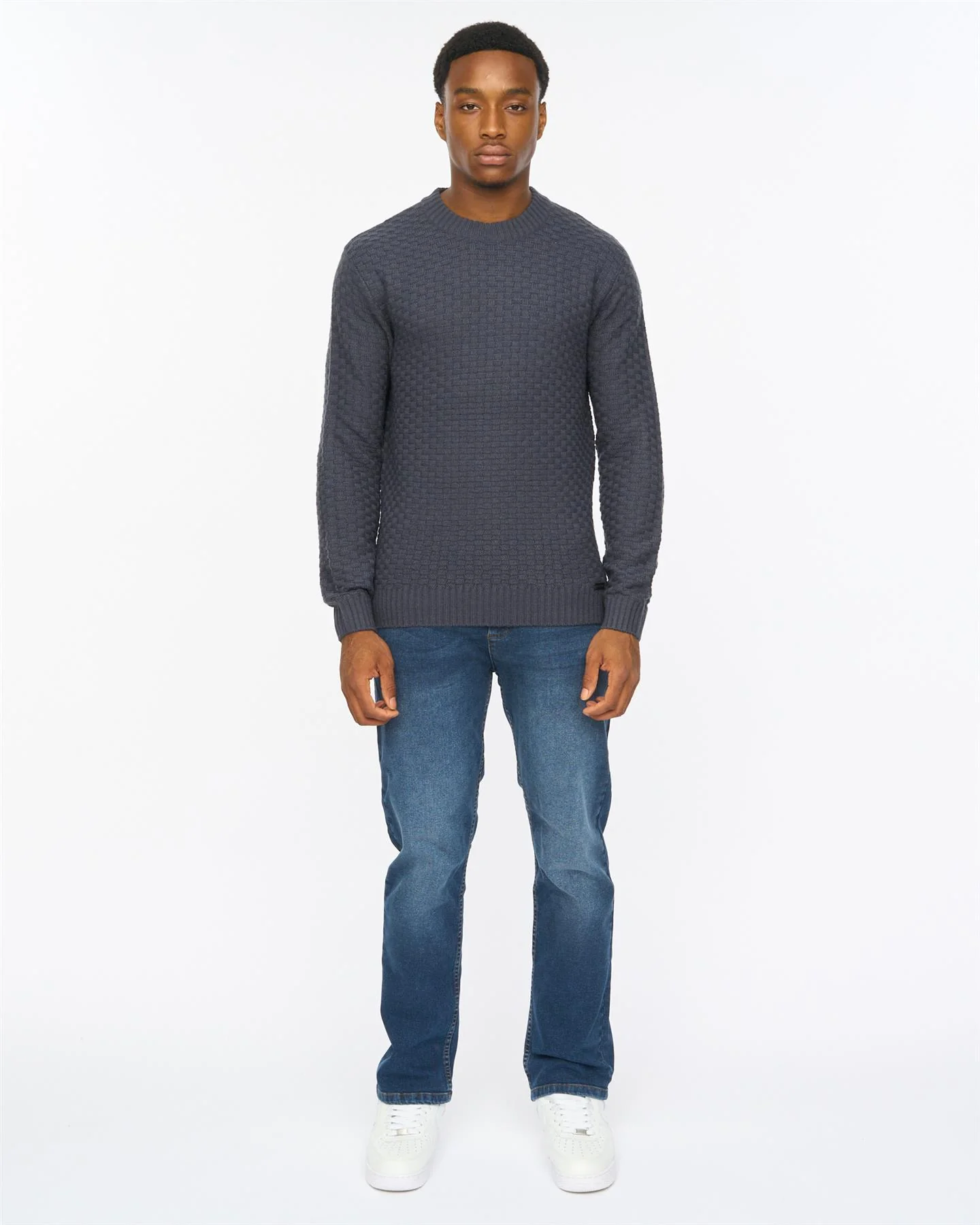 Matera Textured Knit Navy - Image 3