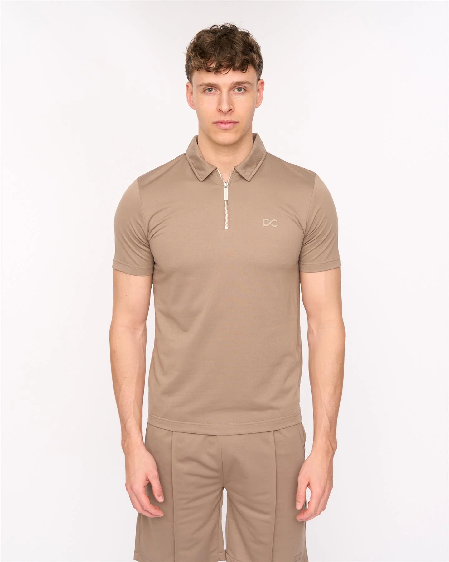 Medford Polo & Shorts Set Taupe - Image 3