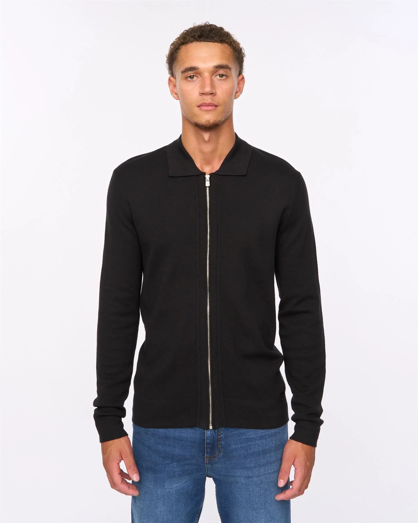 Melfi Zip Thru Knit Black