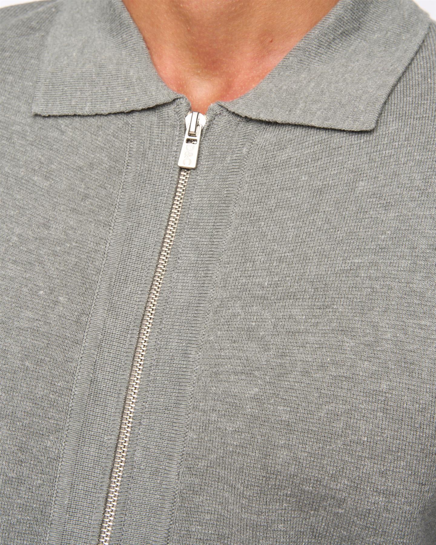 Melfi Zip Thru Knit Grey Marl - Image 6