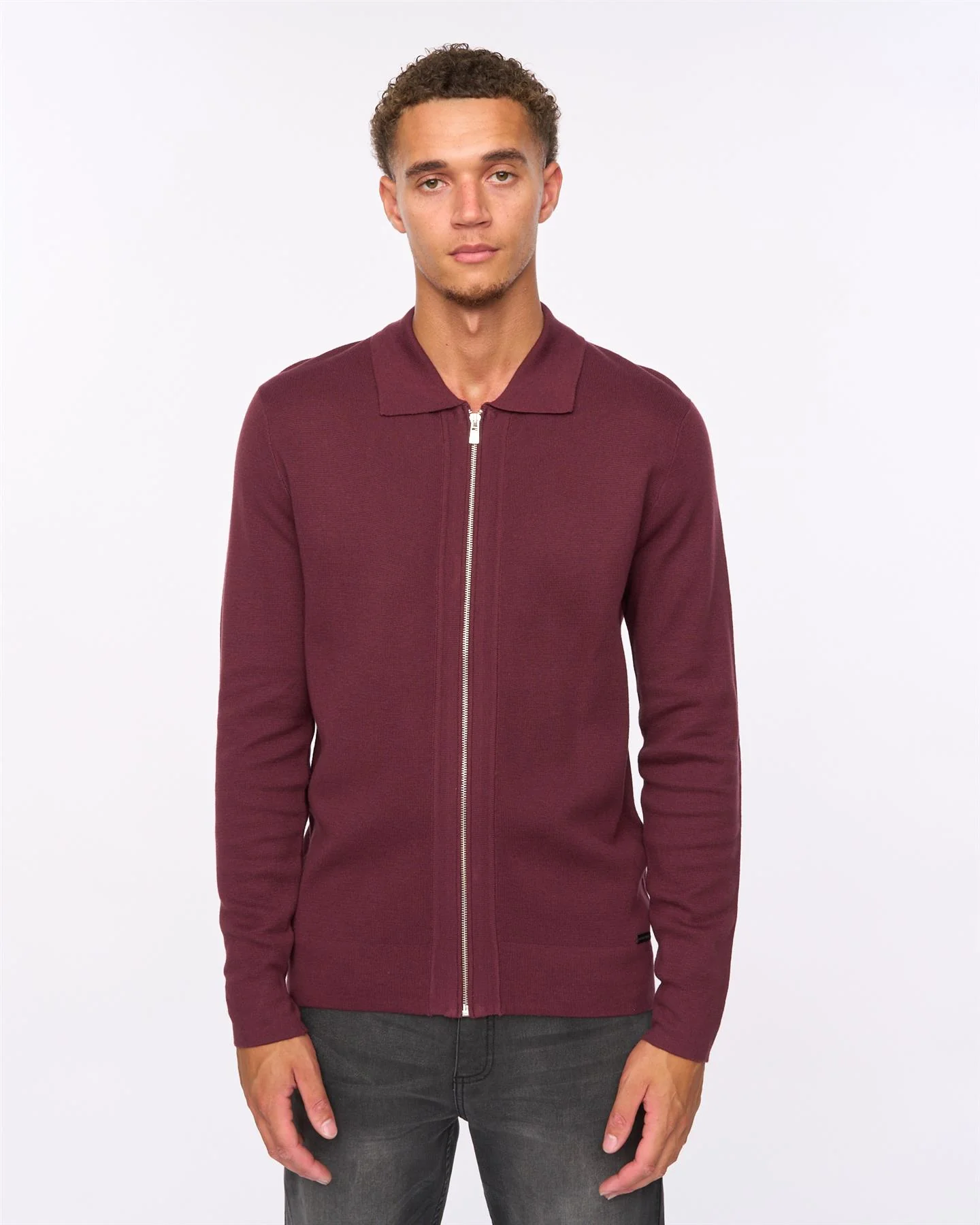 Melfi Zip Thru Knit Raisin