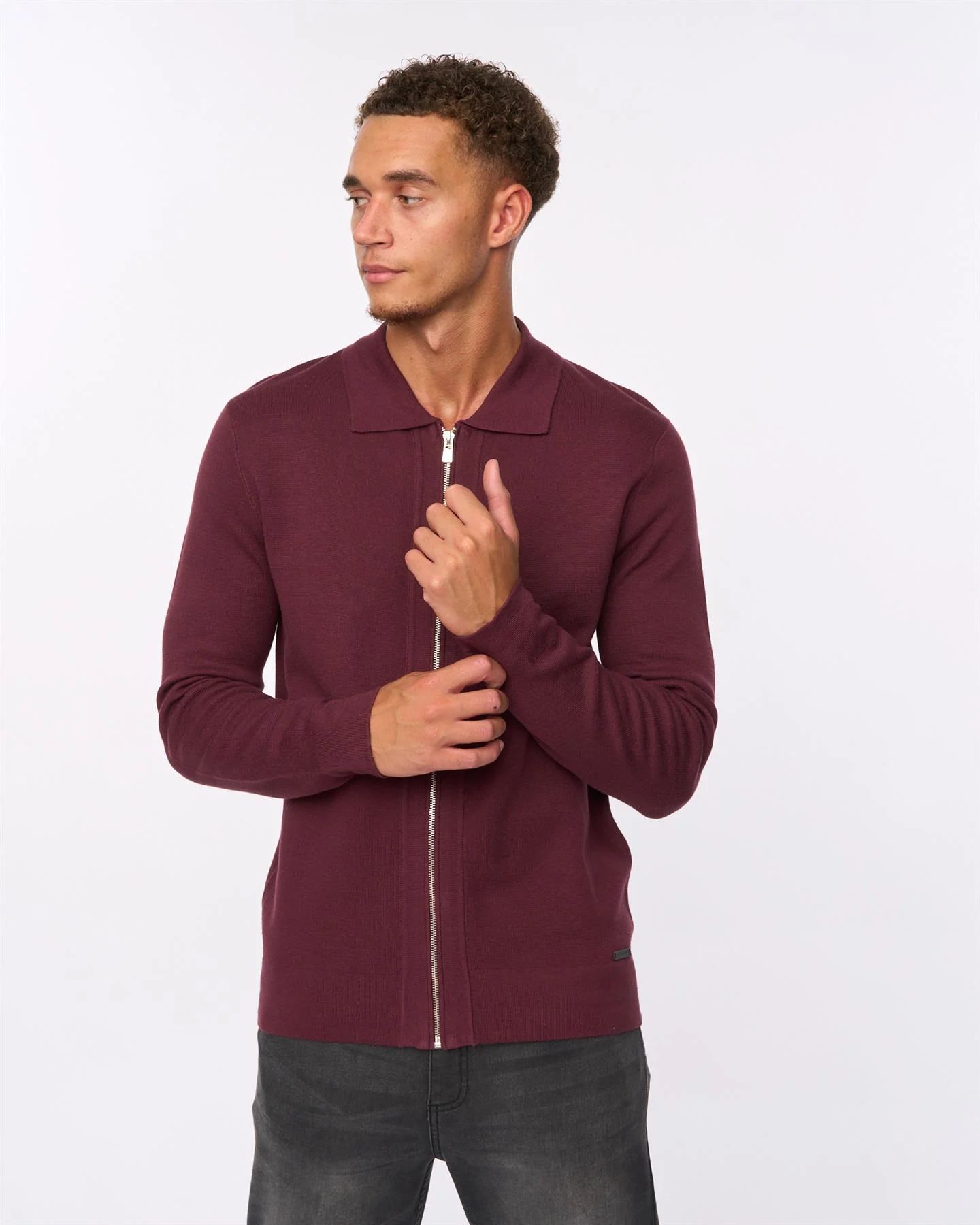 Melfi Zip Thru Knit Raisin - Image 2
