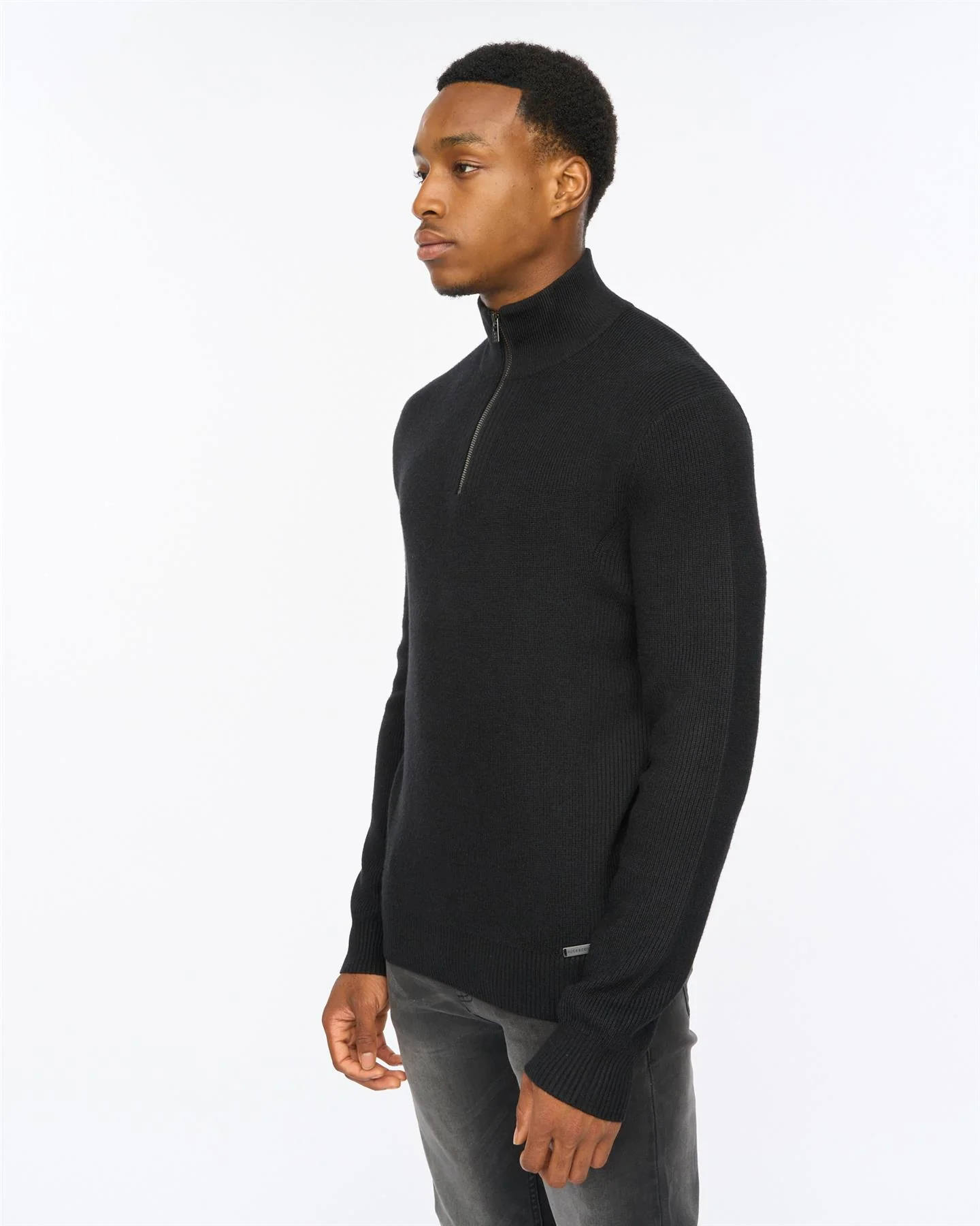 Potenza 1/4 Zip Knit Black - Image 4