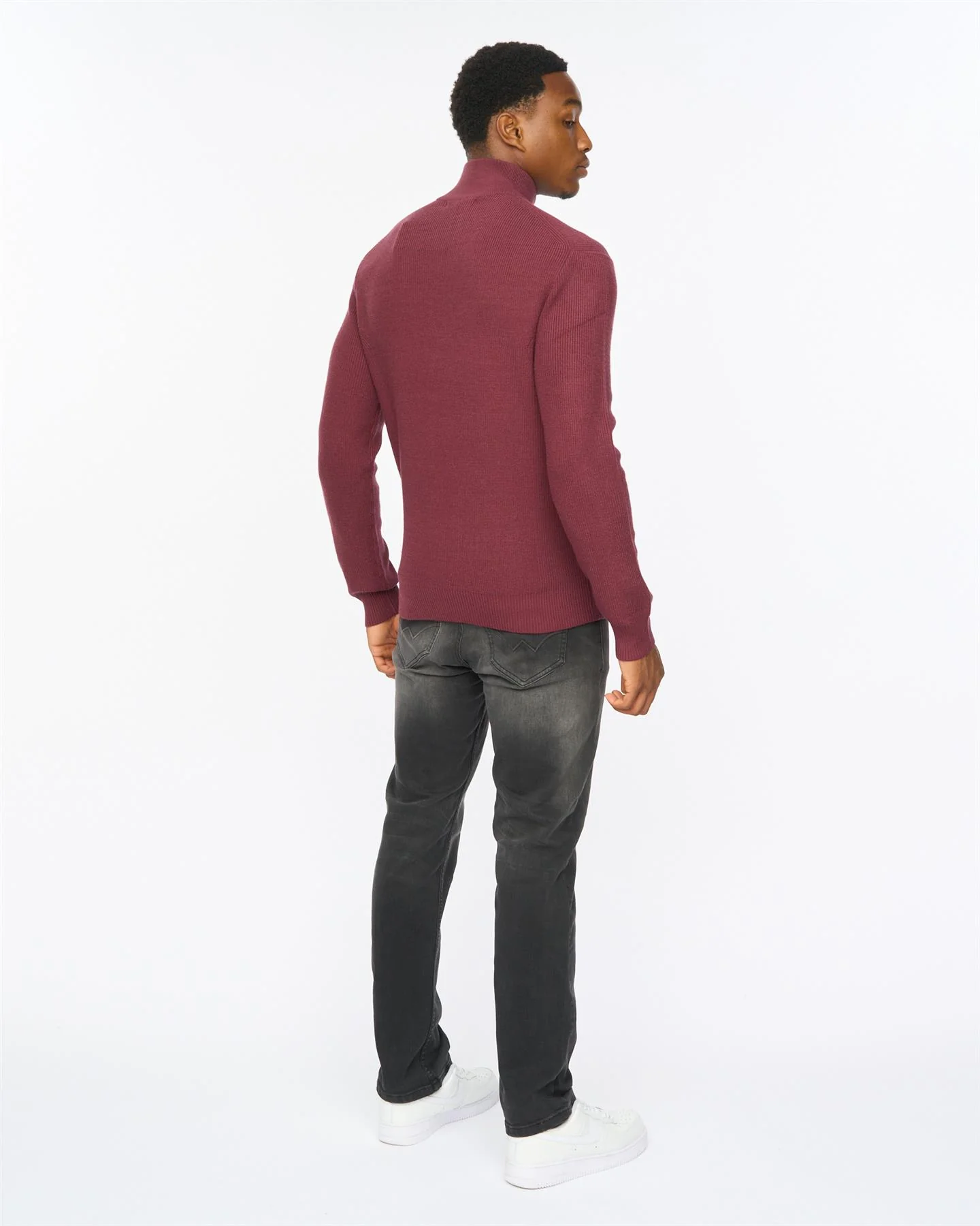 Potenza 1/4 Zip Knit Raisin - Image 4