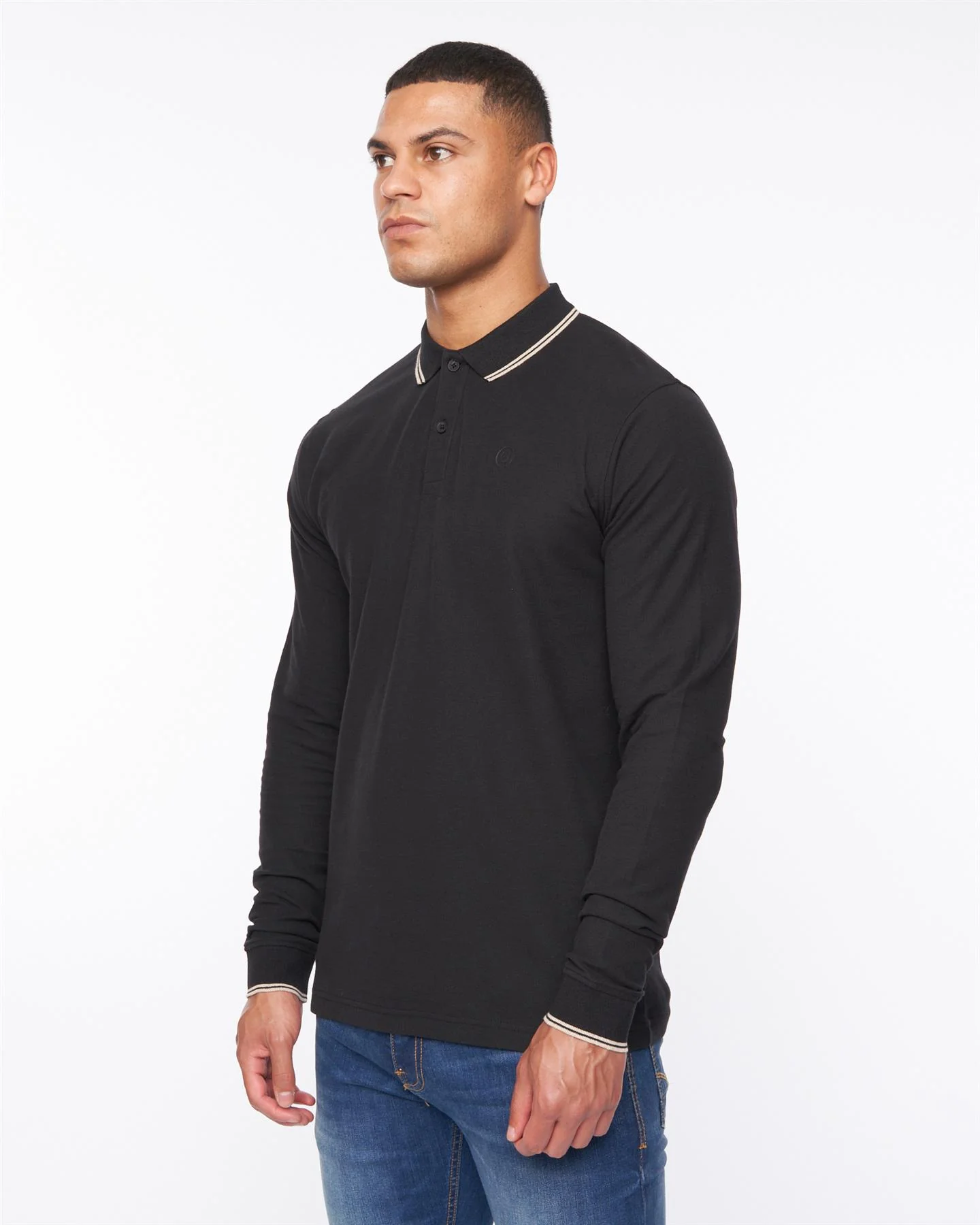 Roxberry Long Sleeve Polo Black - Image 2