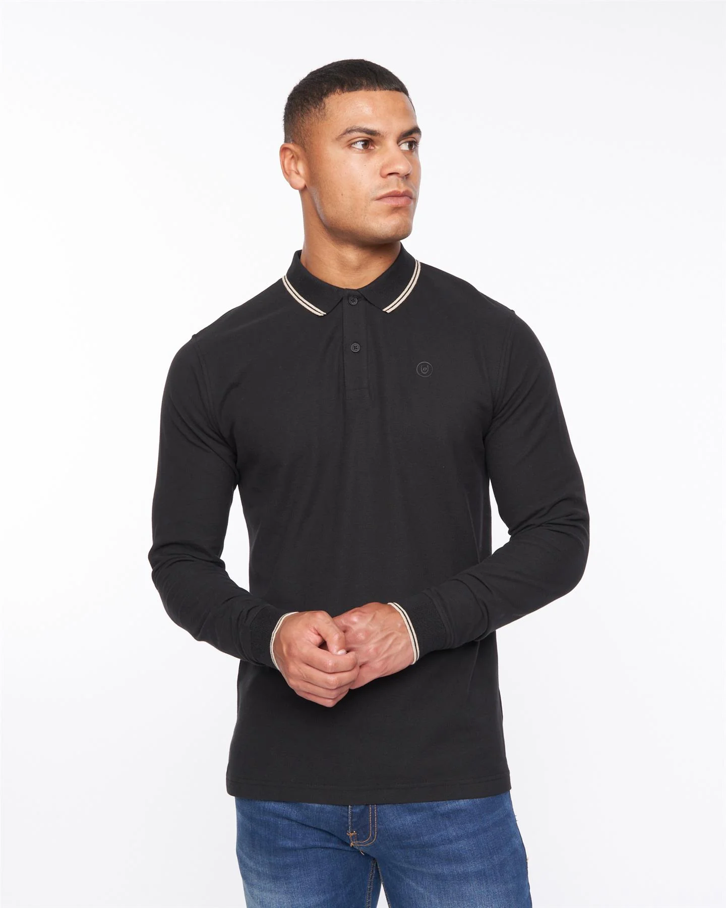 Roxberry Long Sleeve Polo Black - Image 4