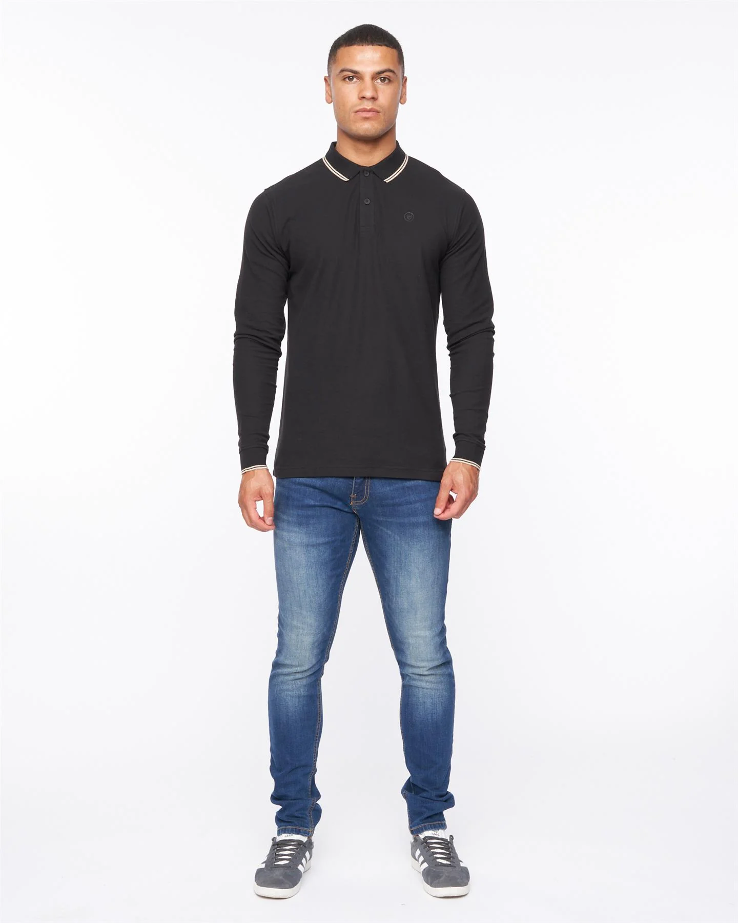 Roxberry Long Sleeve Polo Black - Image 5