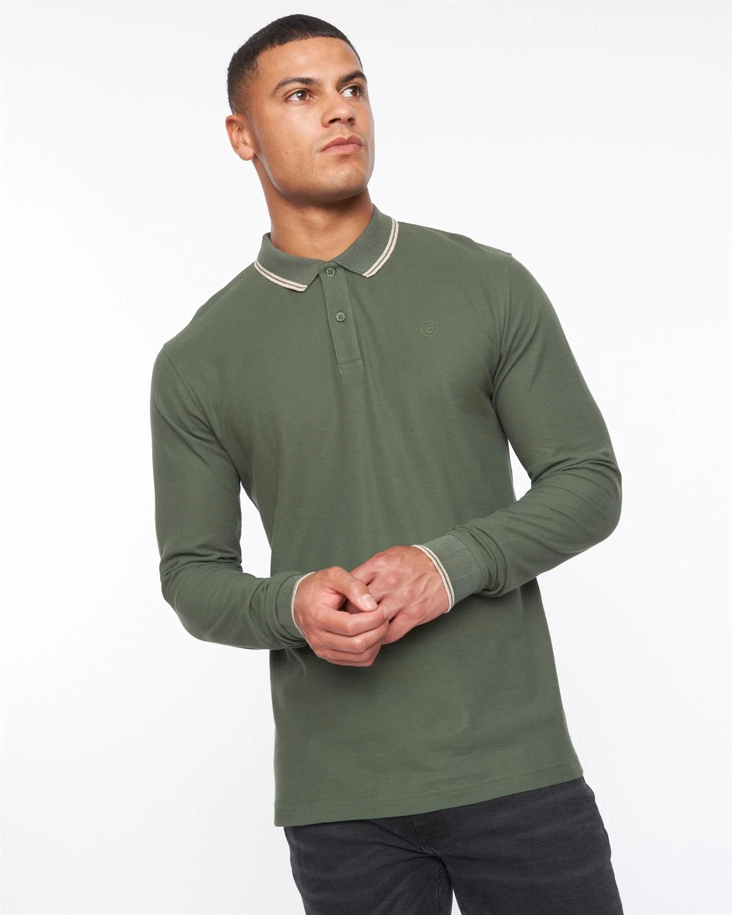Roxberry Long Sleeve Polo Forest Green - Image 3