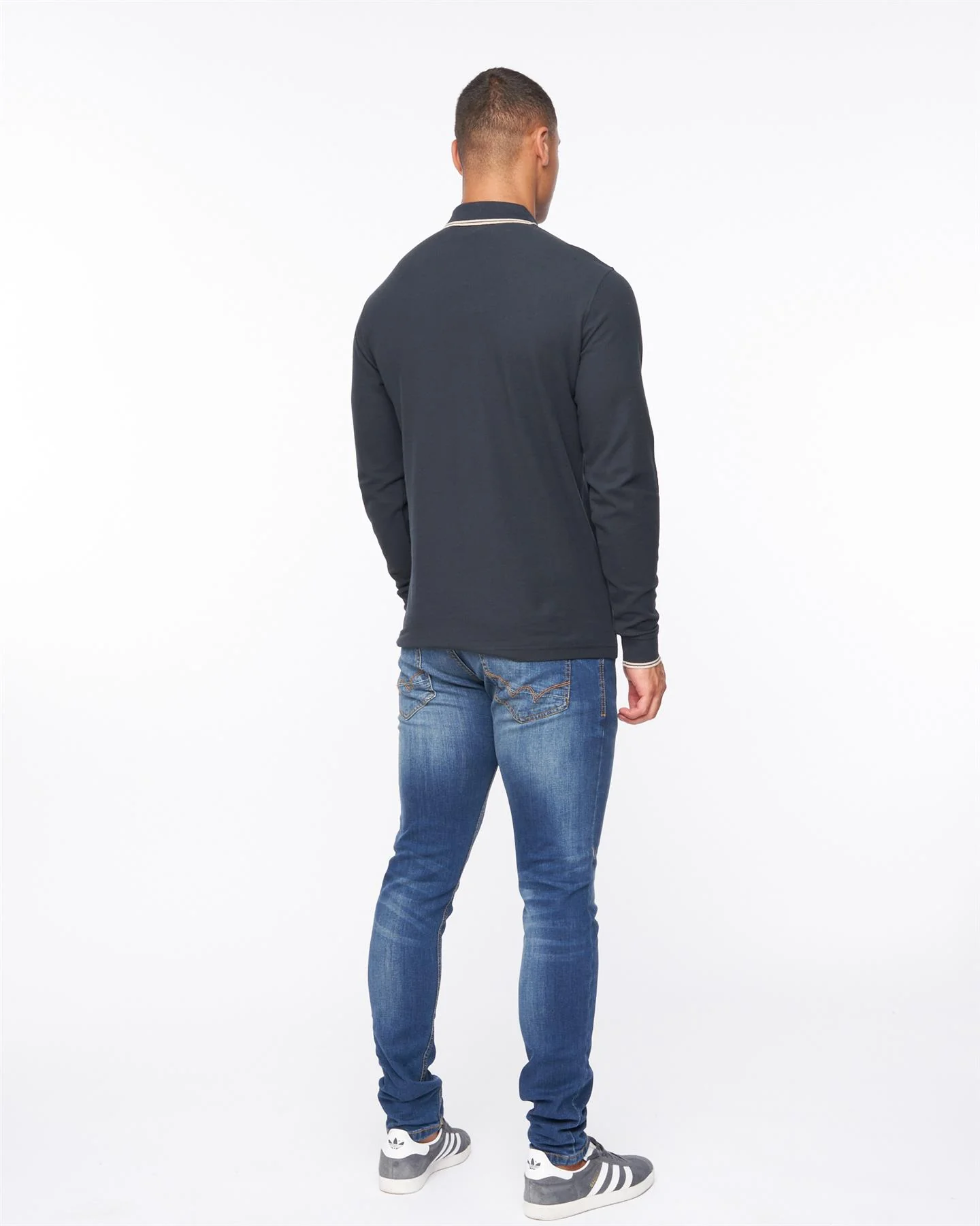 Roxberry Long Sleeve Polo Navy - Image 4