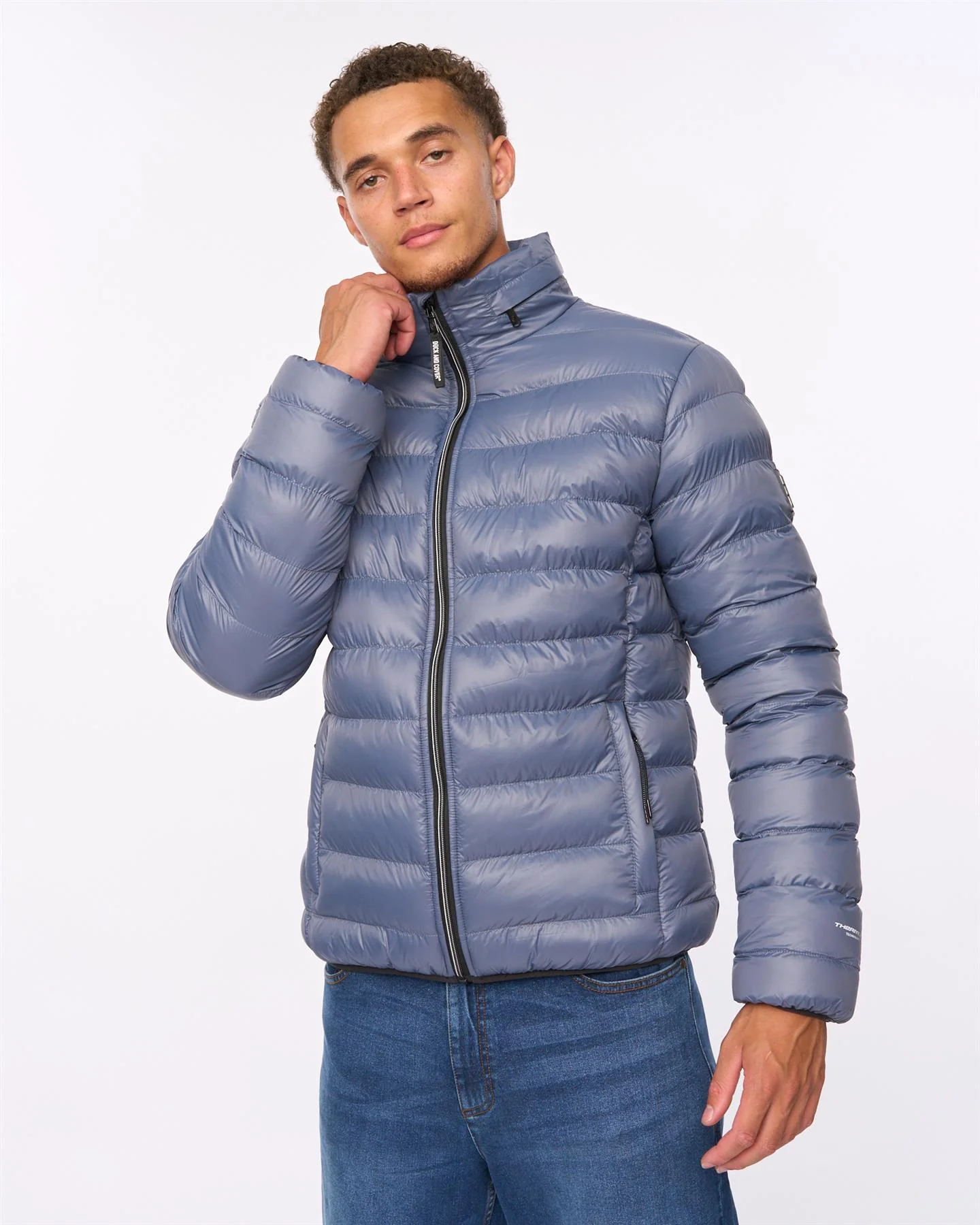 Shemmy Two Quilted Jacket Denim Blue - Image 3