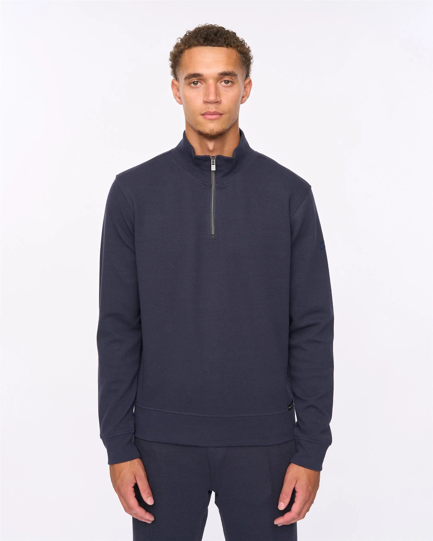 Slellmoore 1/4 Zip Hoodie & Optimus Combat Joggers Set Navy - Image 3