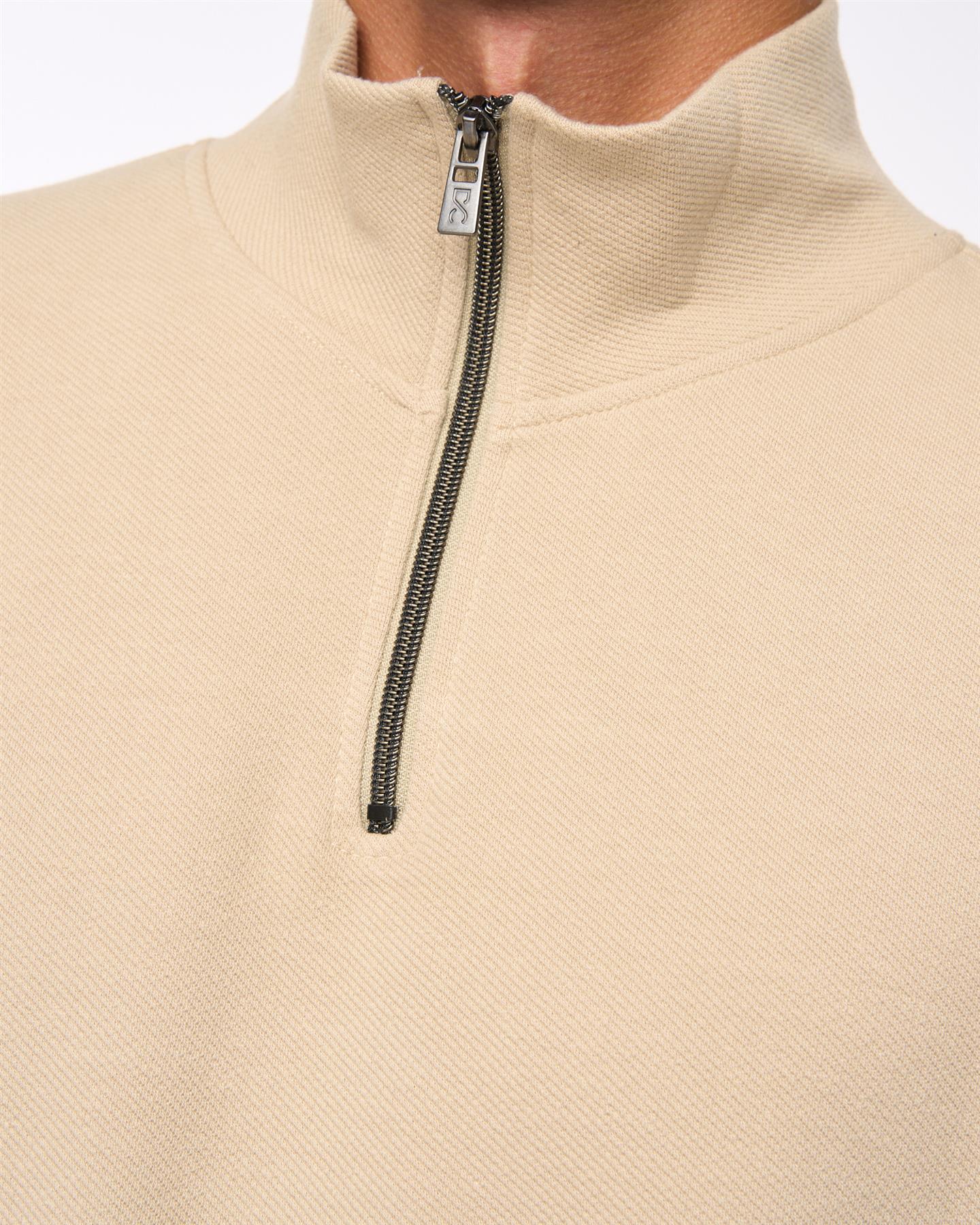 Slellmoore 1/4 Zip Hoodie Stone - Image 4