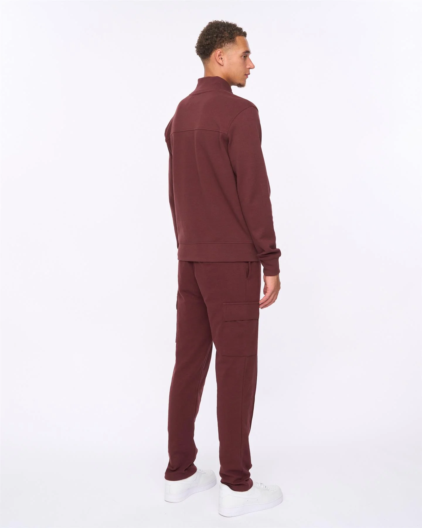 Slellmoore 1/4 Zip Hoodie Wine - Image 5