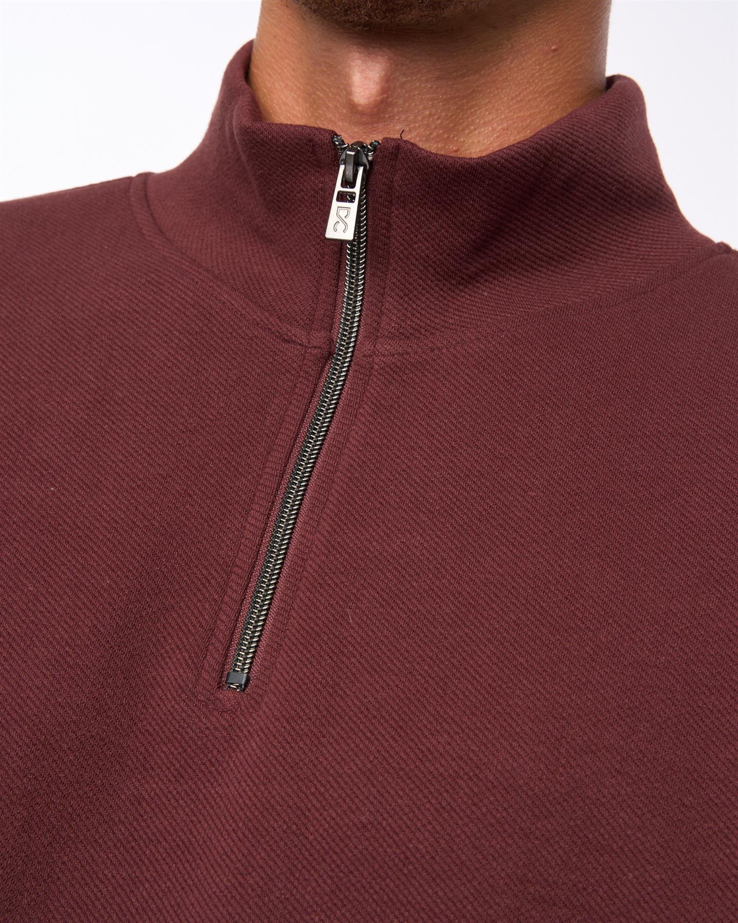 Slellmoore 1/4 Zip Hoodie Wine - Image 6