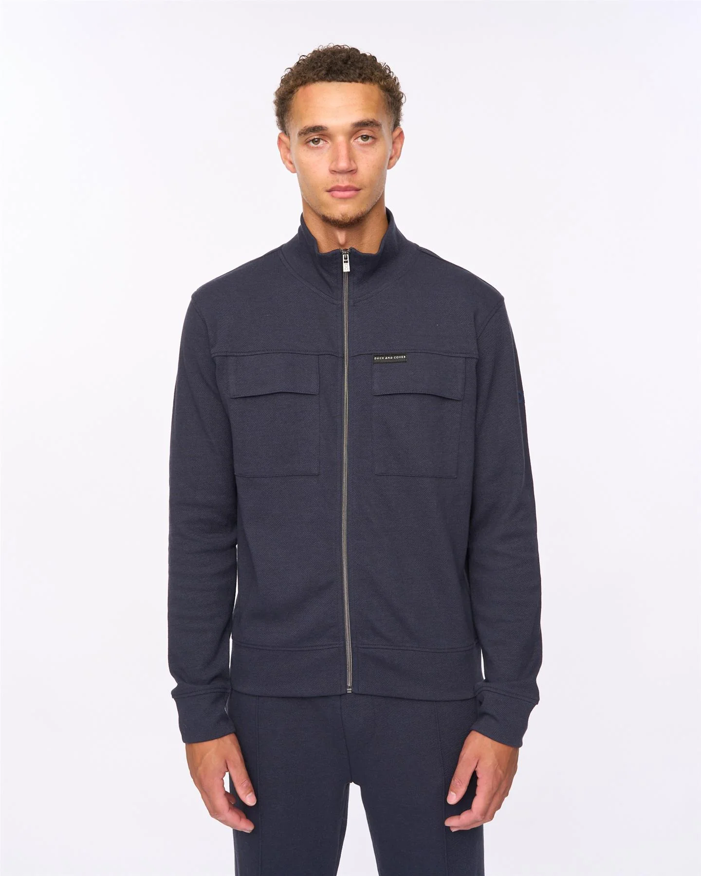 Tames Zip Thru Sweat & Joggers Set Navy - Image 3