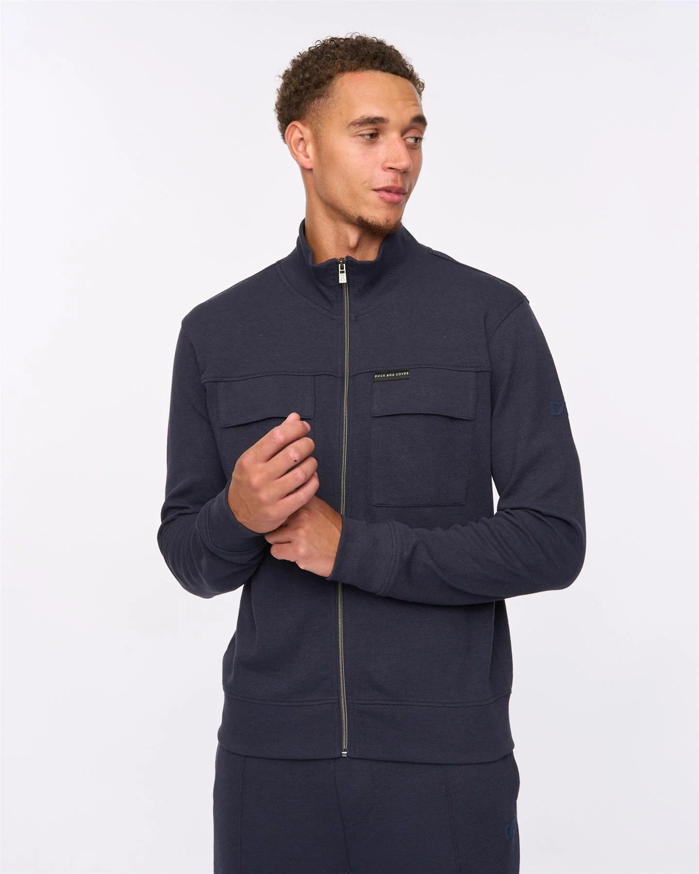 Tames Zip Thru Sweat Navy - Image 3